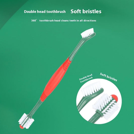 KFX-4923837 Pet Toothpaste and Finger Stall Toothbrush Set for Dogs and Cats - Vanilla and Beef Flavors