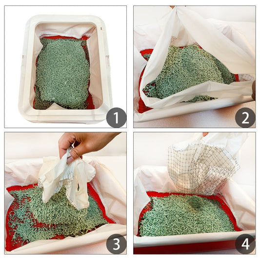 KFX-4927549 Cat Litter Sand Bag Filter Strainer Cleaning Tool - 10 Piece Set