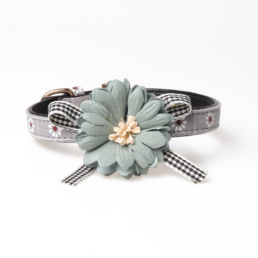 KFX-4945213 Adjustable PU Dog and Cat Collar - Pink and Gray Options, Lengths from 22-43CM