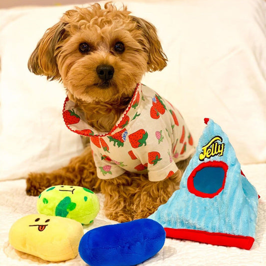 KFX-4948029 Plush Tibetan Food Toy Set for Dogs - Jelly Candy Design with Vocal Features