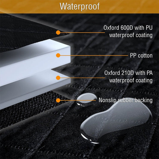 KFX-4966333 Waterproof Dog Kennel Cushion for Rear Car Seat - 54x58 inches, Cloth Material, Available in Black, Orange, Blue