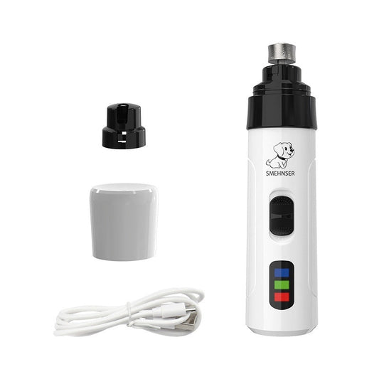 KFX-4968253 Electric Dog Nail Clipper with LED Light - Pet Manicure Scissors Set