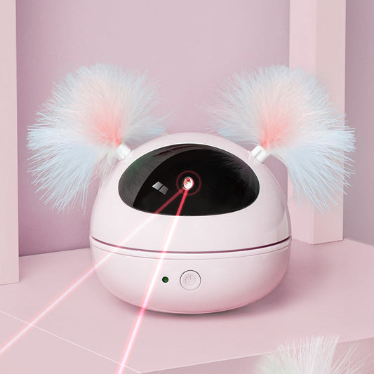 KFX-4976829 Interactive Automatic Laser Cat Toy - Robot Bag - Engaging Play for Cats - Available in White, Pink, and Blue