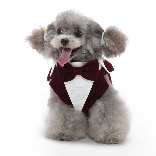 KFX-4980157 Stylish Plain Dog Dress Tuxedo for All Sizes - Comfortable Polyester Material