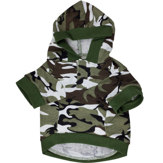 KFX-4981053 Camouflage Hooded Sweater for Pets - Comfortable Polyester in Multiple Sizes and Colors