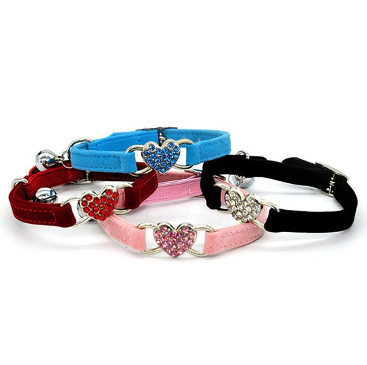 KFX-4999229 Sky Blue, Pink, Red, or Black Cat Collar for Neck Sizes 21-26cm, 1cm Width, Adjustable Fit