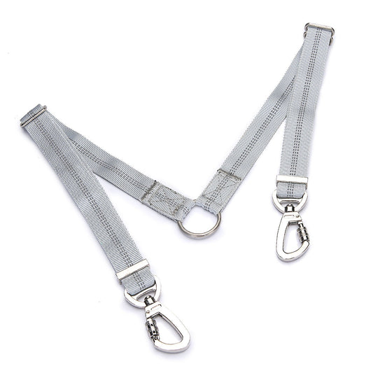 KFX-5002813 Double-Ended Elastic Pet Leash for Two Dogs, Durable Nylon Design, Convenient and Sturdy