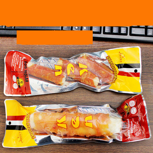 KFX-5008829 Chicken-Wrapped Cowhide Rolls for Dogs - Nutritious Chew Treats, Small & Large Sizes Available