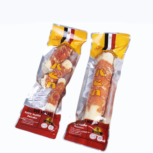 KFX-5008829 Chicken-Wrapped Cowhide Rolls for Dogs - Nutritious Chew Treats, Small & Large Sizes Available