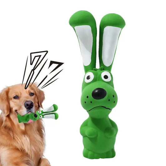 KFX-5017149 Interactive Squeaky Hippo Latex Chew Toy for Dogs and Pets, Soft Crinkle Design