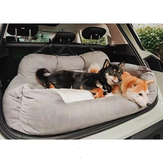 KFX-5024317 Gray Large Dog Rear Trunk Cushion Mat for Spacious Comfort in Vehicles