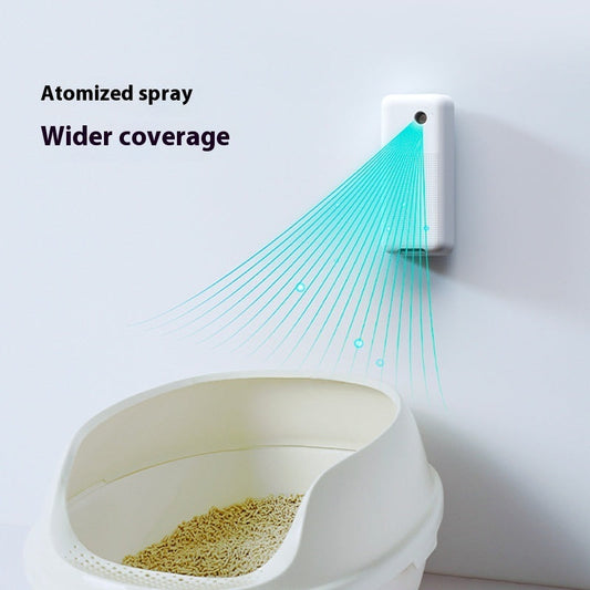 KFX-5025725 Smart Spray Odor Removal Machine for Litter Boxes - Pet-Friendly Freshener for Cats and Dogs