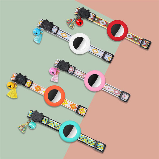 KFX-5026237 Geometric Pattern Cat Collar with Bell - Luminous Blue Options Available