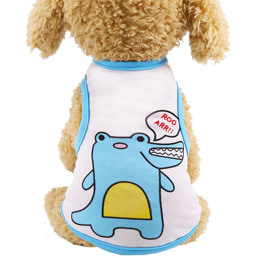 KFX-5043901 Colorful Cartoon Pet Vest for Dogs and Cats – Casual Leather Clothing in Various Fun Designs