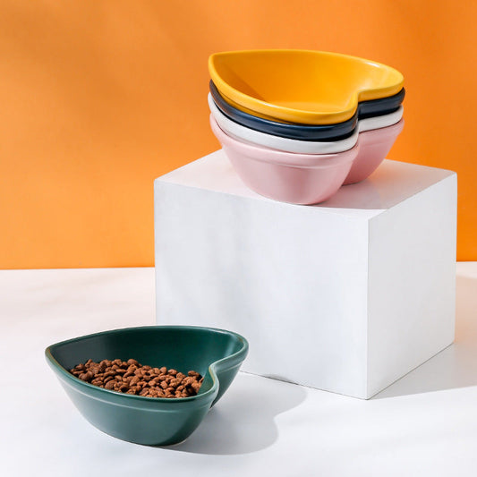 KFX-5053245 Ceramic Cat Bowl for Comfortable Eating and Reduced Whisker Stress
