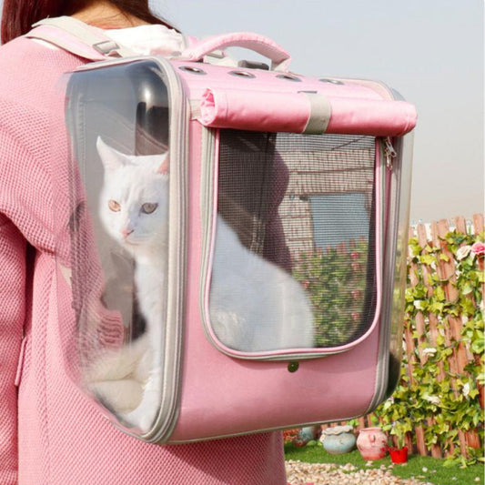 KFX-5053501 Portable PVC Cat Backpack with Laser Symphony Design - 35x30x40cm