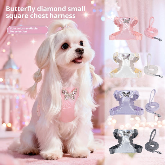 KFX-5071165 Small Dog Chest Strap Harness with Hand-Holding Rope in Multiple Colors