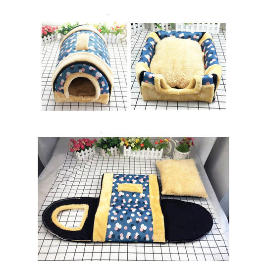 KFX-5072573 Foldable Pet Kennel for Dogs and Cats - Soft, Self-Heating Fabric, Available in Multiple Sizes and Colors