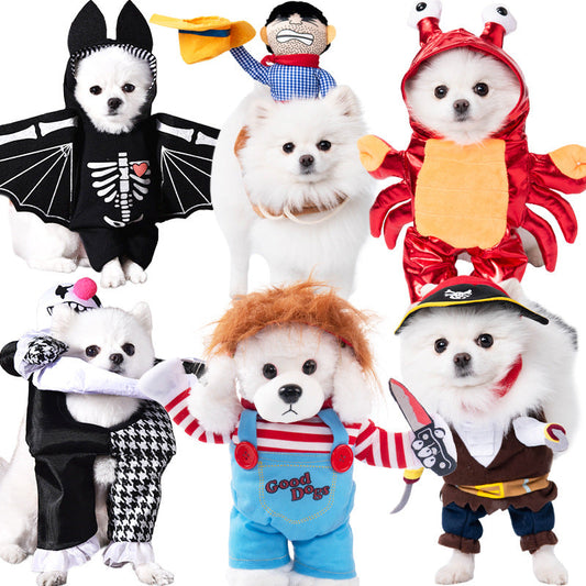 KFX-5084605 Creative Halloween Dog Costume - Funny Transformation Outfit for Pets in Various Sizes