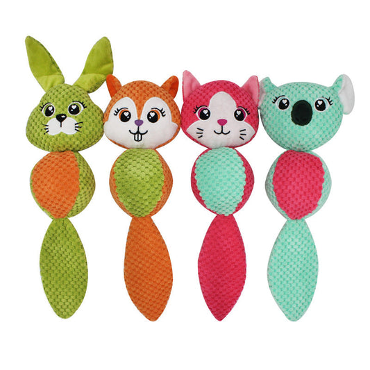 KFX-5089469 Plush Chew Toy for Dogs - Cute Rabbit, Squirrel, Fox & Raccoon Designs