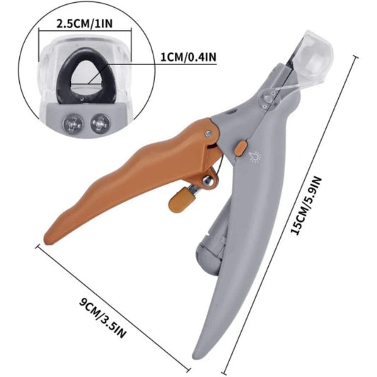 KFX-5093053 LED Light Pet Nail Clipper with Magnifier - Multi-Function Grooming Tool for Dogs and Cats
