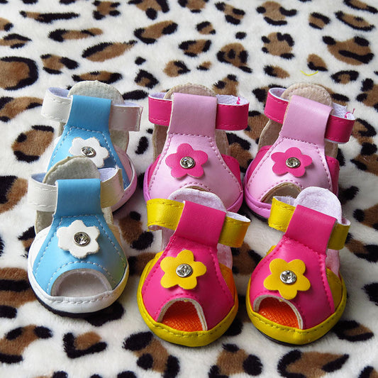 KFX-5119421 Non-Slip PU Summer Sandals for Small Pets - Cute and Wear-Resistant Puppy Shoes