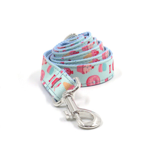 KFX-5128125 Macaron Pet Collar and Leash Set with Cute Bow – Adjustable Sizes Available