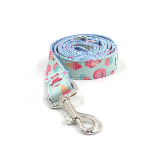KFX-5128125 Macaron Pet Collar and Leash Set with Cute Bow – Adjustable Sizes Available