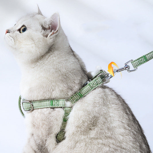 KFX-5129789 Houndstooth Rabbit Design Chest Strap for Small Dogs with Polyester Traction Rope