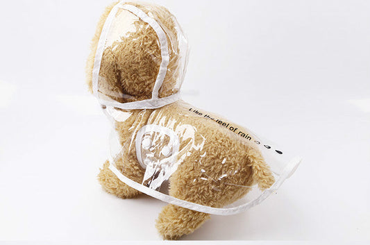 KFX-5143997 Transparent Pet Raincoat in Multiple Colors and Sizes