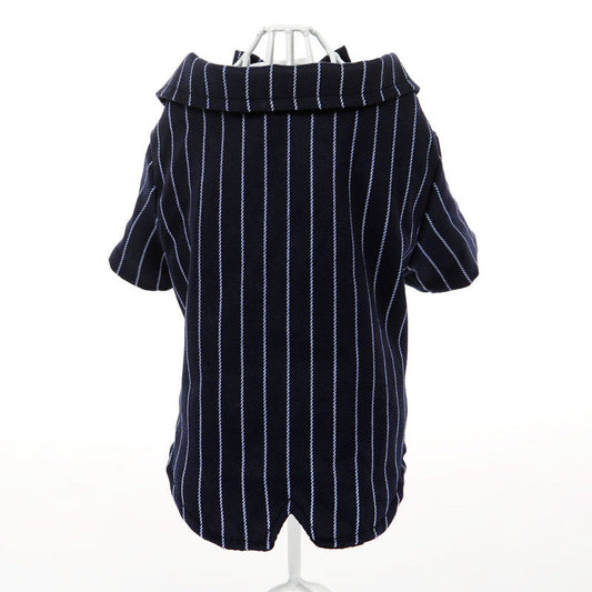 KFX-5145405 Striped Suit Summer Dress for Small Dogs - Lightweight Imitation Silk Outfit
