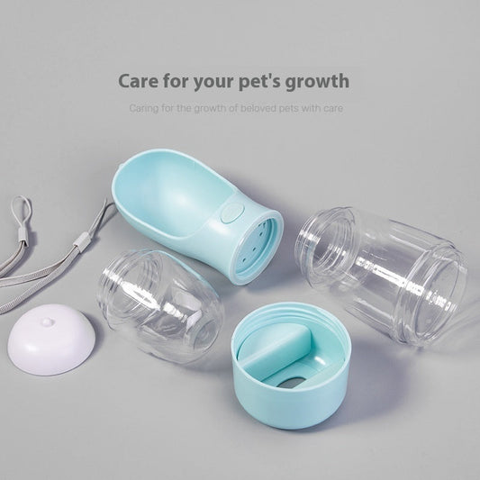 KFX-5145661 Portable Dog and Cat Drinking Water Cup - Integrated Food Container in Sky Blue, Grass Green, Pink, and Dark Blue