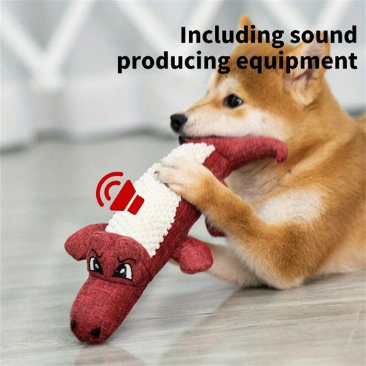 KFX-5155005 Plush Bite-Resistant Dog Toy with Squeaker for Molar Chewing – Ideal for All Breeds