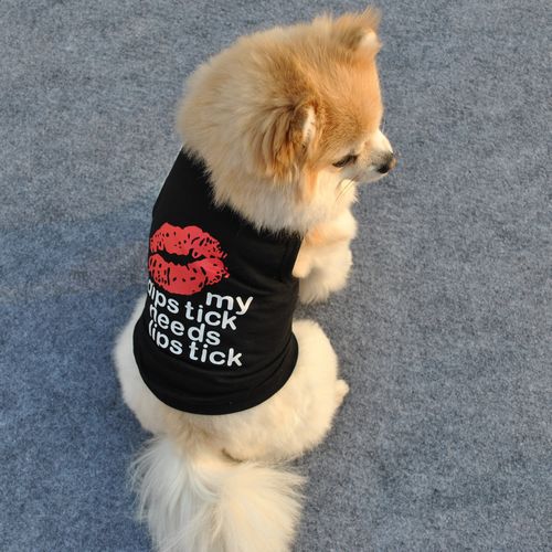 KFX-5161661 Breathable Cotton Black Vest for Dogs - Casual Wear in Multiple Sizes