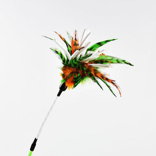 KFX-5167677 Cat Feather Spiral Stick with Paper Wool for Playtime Fun