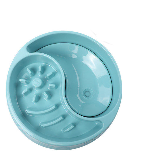 KFX-5170621 Anti-Choke Food and Water Bowl for Dogs and Cats - 1600ML Water & 600ML Food Capacity, PP Material, Blue/Pink