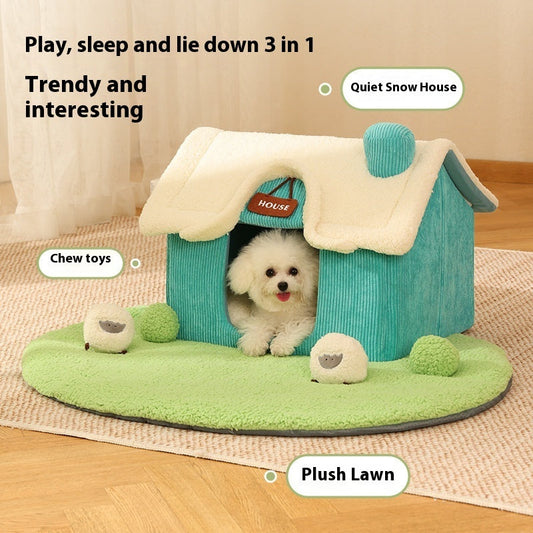 KFX-5170877 Cozy Cartoon-Printed Pet Bed for Small Dogs up to 5kg