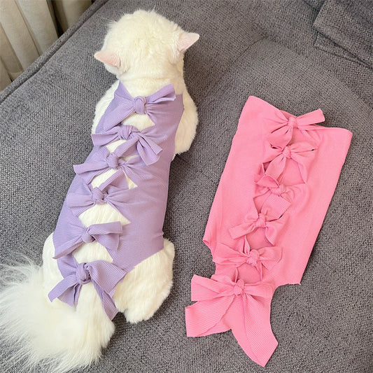 KFX-5172413 Lace-Up Post-Operation Cat Sterilization Clothing - Available in Various Colors and Sizes