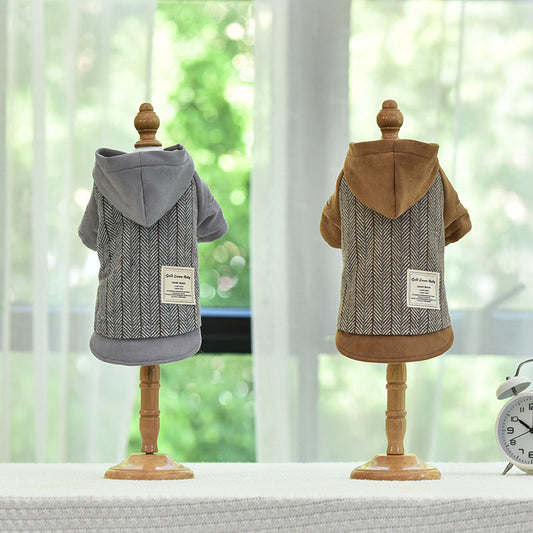 KFX-5174973 Warm Cotton Dog and Cat Coat for Autumn and Winter - Two-Legged Japanese/Korean Style Clothing