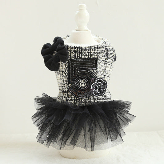 KFX-5178941 Double Bow Flower Shape Cotton Skirt for Small Dogs - Available in Multiple Colors