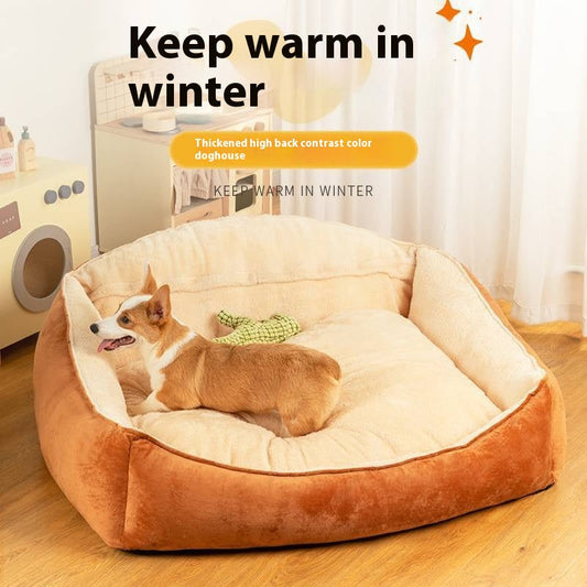 KFX-5182397 Large Dog Bed with Removable Washable Mattress for Winter Comfort