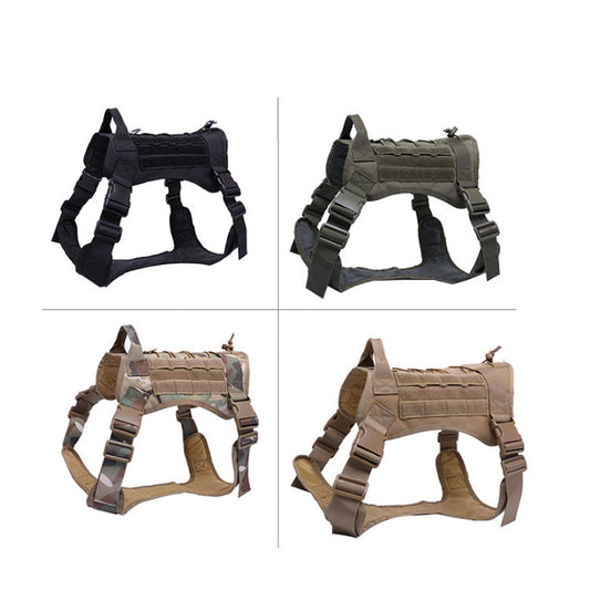 KFX-5182525 Tactical Outdoor Dog Vest in Black, Brown, Green, and Camouflage - Sizes M, L, XL Available