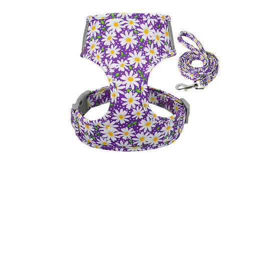 KFX-5193149 Adjustable Cloth Collar and Chest Strap for Pets - S/M/L Sizes Available