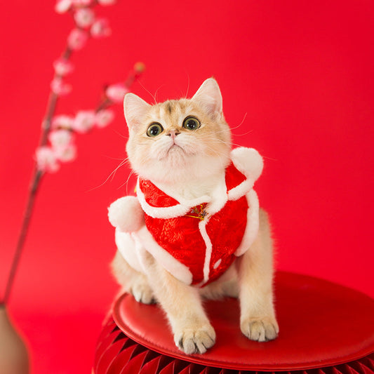 KFX-5198397 Festive Lamb Wool Tang Suit for Pets – Warmth for Every Occasion