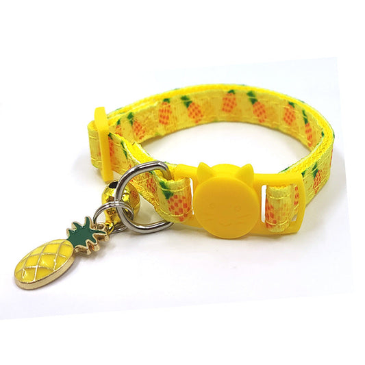 KFX-5201597 Pet Print Bell Cat Collar in Vibrant Colors - Adjustable Nylon Strap for All Seasons