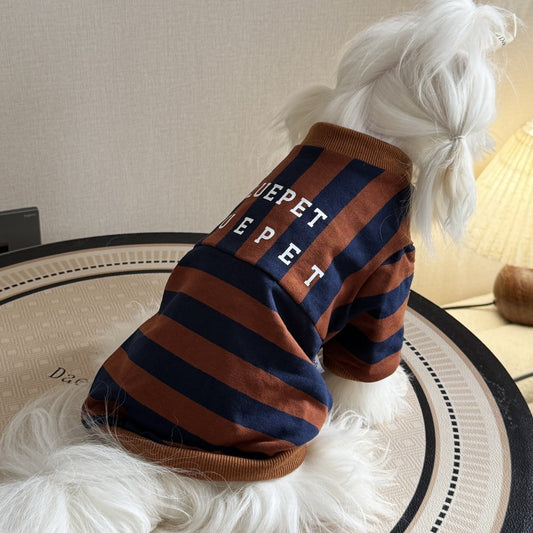 KFX-5204157 Thin Striped Casual Dog Shirt for Outdoor Summer Wear