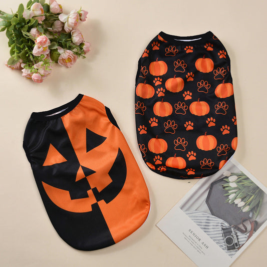 KFX-5205181 Halloween-Themed Pet Costumes for Dogs and Cats in Pumpkin Designs - Multiple Sizes Available