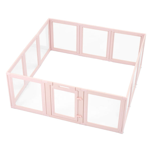 KFX-5209021 Transparent Whelping Box with Window for Large Dogs - Easy Assembly Playpen 60x59x23 In