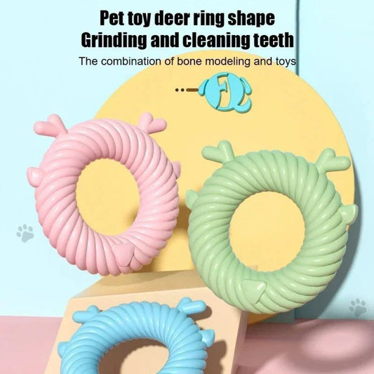 KFX-5212605 Interactive Dog Teething Plush Toy - Chew and Teeth Cleaning Deer Shape for Small to Large Dogs
