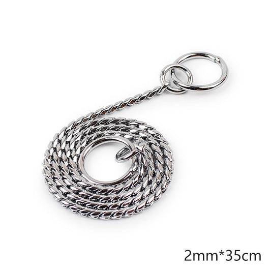 KFX-5220669 Twisted Chain Stainless Steel Pet Choker in Silver